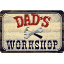 Schild Spruch Dads workshop Hammer 20 x 30 cm Blechschild