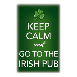 Schild Spruch "Keep Calm and go to the Irish Pub" 20 x 30 cm Blechschild