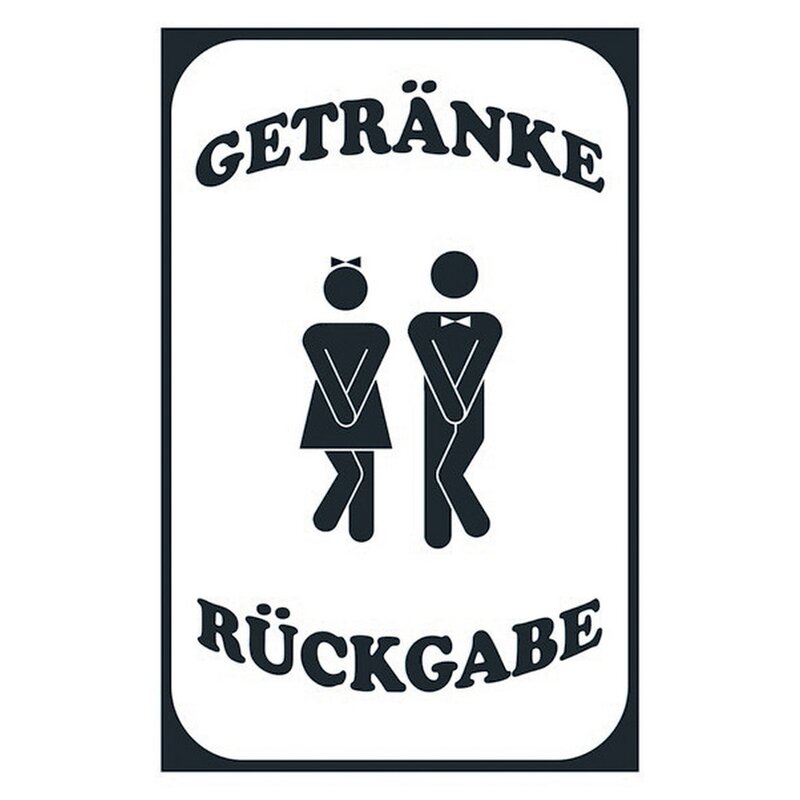 Getränkerückgabe Schild Nr.44 Kloschild lustiges Geschenk original Email Emaille
