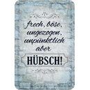 Schild Spruch "frech, böse, ungezogen,...