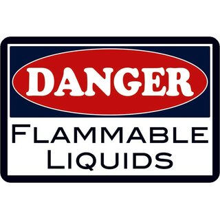 Schild Spruch "Danger flammable liquids" Gefahr 20 x 30 cm Blechschild