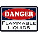Schild Spruch "Danger flammable liquids" Gefahr...