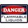 Schild Spruch "Danger flammable liquids" Gefahr 20 x 30 cm Blechschild