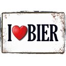 Schild Spruch "I Love Bier" 20 x 30 cm Blechschild
