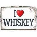 Schild Spruch I Love Whiskey 20 x 30 cm Blechschild