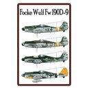 Schild Motiv Flocke Wulf Fw 190D-9 Flugzeug 20 x 30 cm...