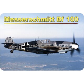 Schild Motiv "Messerschmitt Bf 109" Flugzeug 20 x 30 cm Blechschild