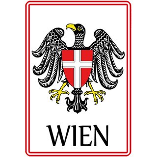 Schild Wappen "Wien" Stadt Adler 20 x 30 cm Blechschild
