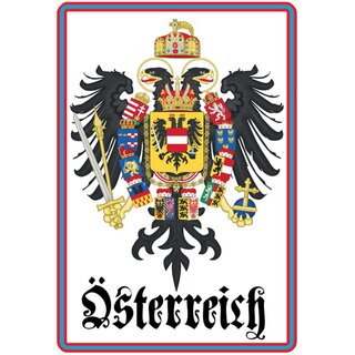 Schild Wappen /"Österreich/" Land Adler 20 x 30 cm Blechschild