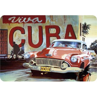Schild Motiv "Viva Cuba" Auto Vintage 20 x 30 cm Blechschild