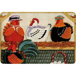 Schild Motiv "Hühner im Nest, Eier" 20 x 30 cm Blechschild