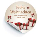 16 Weihnachtsaufkleber rund "Geschenke" auf...