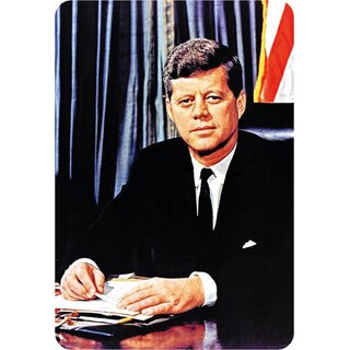 Schild Portrait "John F Kennedy" Präsident 20 x 30 cm Blechschild