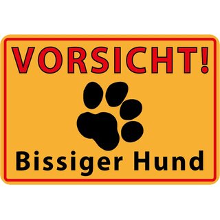 Schild Spruch "Vorsicht bissiger Hund" 20 x 30 cm Blechschild