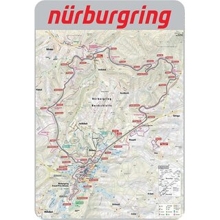 Schild Motiv "Nürburgring" Karte 20 x 30 cm Blechschild