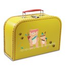 Spielzeugkoffer Kinderkoffer Pappe gelb mit Bären