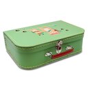Spielzeugkoffer Kinderkoffer Pappe hellgrün mit Bären