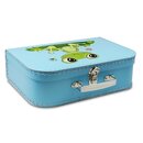 Kinder Spielkoffer Kinderkoffer Pappe blau mit Frosch