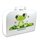 Kinder Spielkoffer Kinderkoffer Pappe weiß mit Frosch und Wunschtext 40 cm