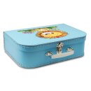 Spielzeugkoffer Kinder Kinderkoffer Pappe blau mit Löwe 16 cm