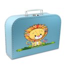Spielzeugkoffer Kinderkoffer Pappe blau mit Löwe und...