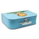 Spielzeugkoffer Kinderkoffer Pappe blau mit Löwe und...