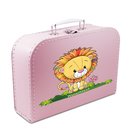 Spielzeugkoffer Kinderkoffer Pappe rosa mit Löwe und...