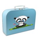 Spielzeugkoffer Kinder Kinderkoffer Pappe blau mit Panda