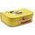Spielzeugkoffer Kinderkoffer Pappe gelb mit Waschbär und Wunschtext 16 cm