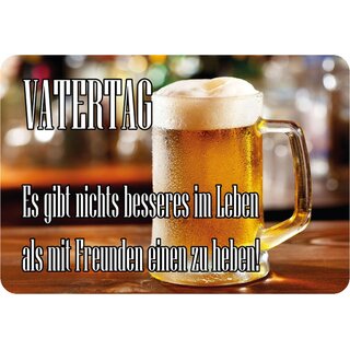 Schild Spruch "Vatertag, es gibt nichts besseres im Leben als Freunde" Bier 20 x 30 cm Blechschild