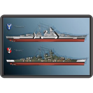 Schild Motiv Schiff "Bismarck, Tirpitz" Krieg 20 x 30 cm Blechschild