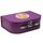 Spielzeugkoffer Kinderkoffer Pappe violett mit Tiger, Blumenborde und Wunschtext