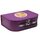 Spielzeugkoffer Kinderkoffer Pappe violett mit Tiger, Blumenborde und Wunschtext 30 cm