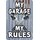Schild Spruch "My garage, my rules" 20 x 30 cm Blechschild