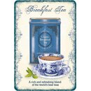 Schild Spruch "Breakfast Tea, a rich blend of worlds...
