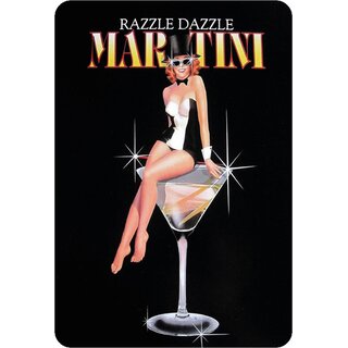 Schild Spruch "Razzle Dazzle Martini" Pin Up Girl 20 x 30 cm Blechschild