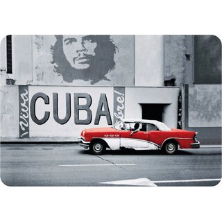 Schild Motiv "Cuba Viva" Oldtimer rot 20 x 30 cm Blechschild
