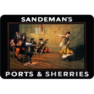 Schild Spruch "Sandemans Ports and Sherries" 20 x 30 cm Blechschild