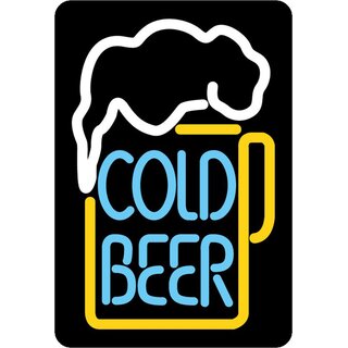 Schild Spruch "Cold Beer" 20 x 30 cm Blechschild